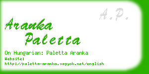 aranka paletta business card